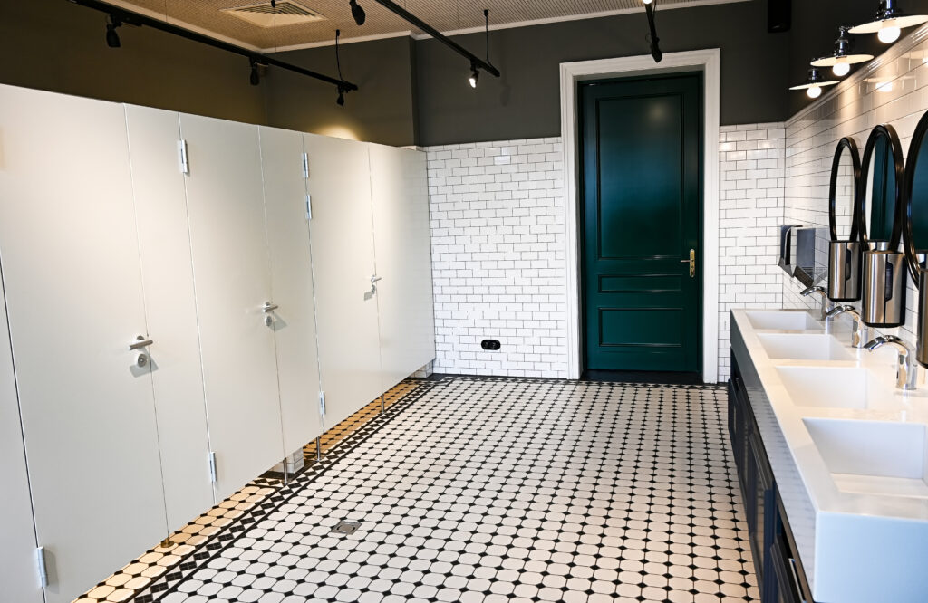 modern interior of a public toilet